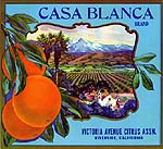 Orange crate label - Casa Blanca Brand