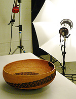 Photographing Native American baskets